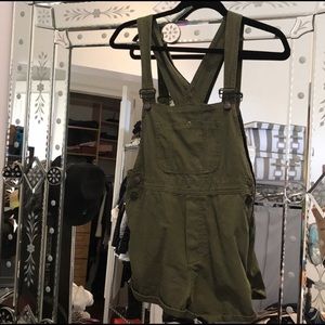 Army Green Brandy Melville Overall Shorts